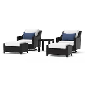 Deco 5-Piece Wicker Motion Patio Conversation Set with Sunbrella Bliss Ink Cushions