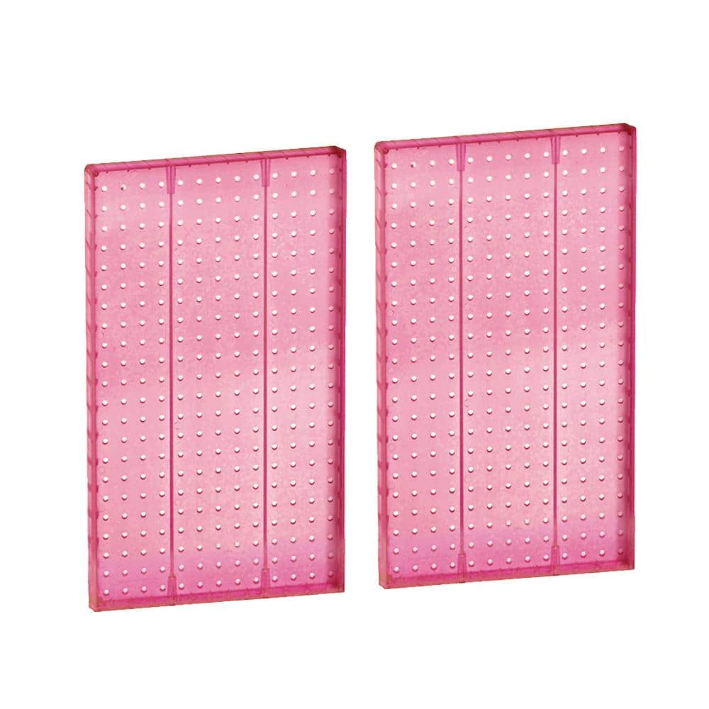 22 in H x 13.5 in W Pegboard Pink Styrene One Sided Panel (2-Pieces per Box