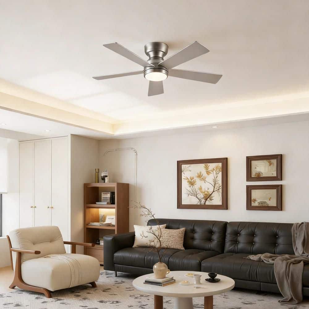 46 in. Silver Ceiling Fan w/ Light Quiet DC Motor 6 Speed Reversible Remote Control Timer for Bedroom Living Room Patio price history on PriceWatchPro