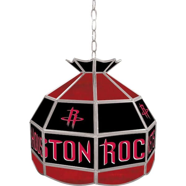 Trademark Houston Rockets NBA 16 in. Nickel Hanging Tiffany Style Lamp