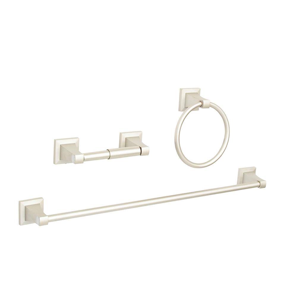 Kenney Fast Fit Easy Install Juliette 3Piece Bath Hardware Set with 24 in. Towel Bar, Toilet
