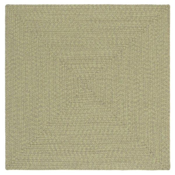 Braided Sage 4 ft. x 4 ft. Machine Washable Geometric Solid Square Area Rug