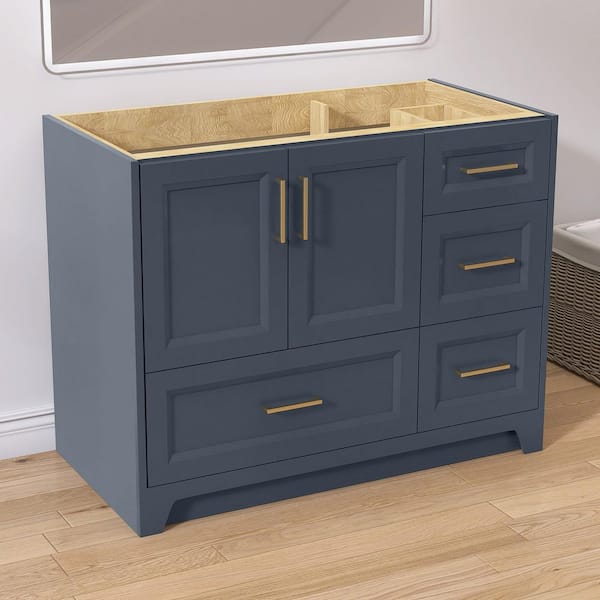 Solid Wood 42 in. W x 21.5 in. D x 33.5 in. H Freestanding Bath Vanity Cabinet Without Top Vanities Base in Navy Blue