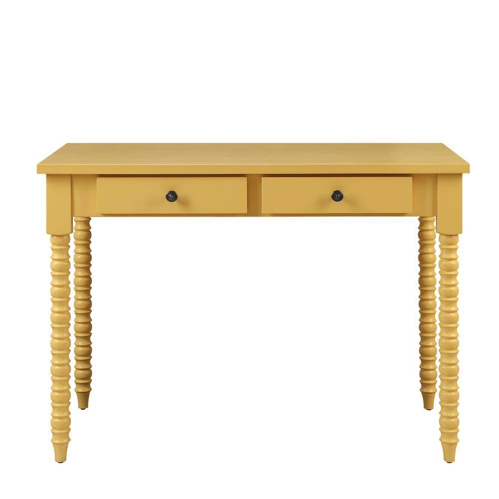 yellow wood desk