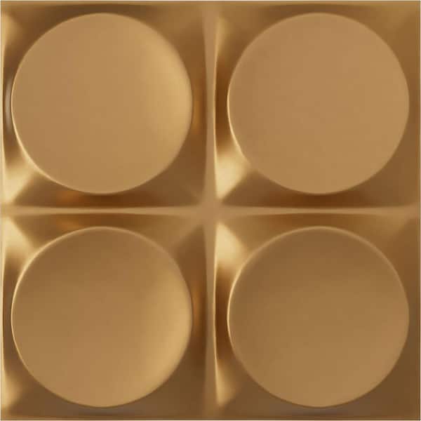 Ekena Millwork 11 7/8 in. x 11 7/8 in. Adonis EnduraWall Decorative 3D Wall Panel, Gold (12-Pack for 11.76 Sq. Ft.)
