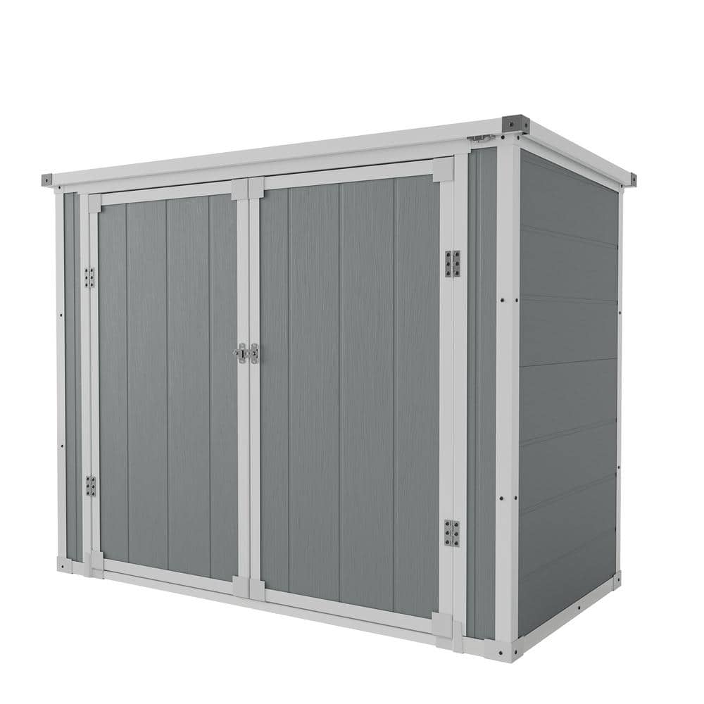 4.5 ft. X 2.3 ft. Outdoor Plastic Horizontal Storage Shed, Trash Can Storag