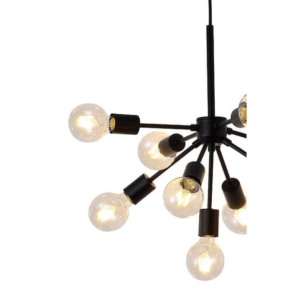Adesso 9 Light Black Chandelier With No Shade Af42404bk The Home Depot Adesso 9 Light Black Chandelier With No, 9 Bulb Black Chandelier