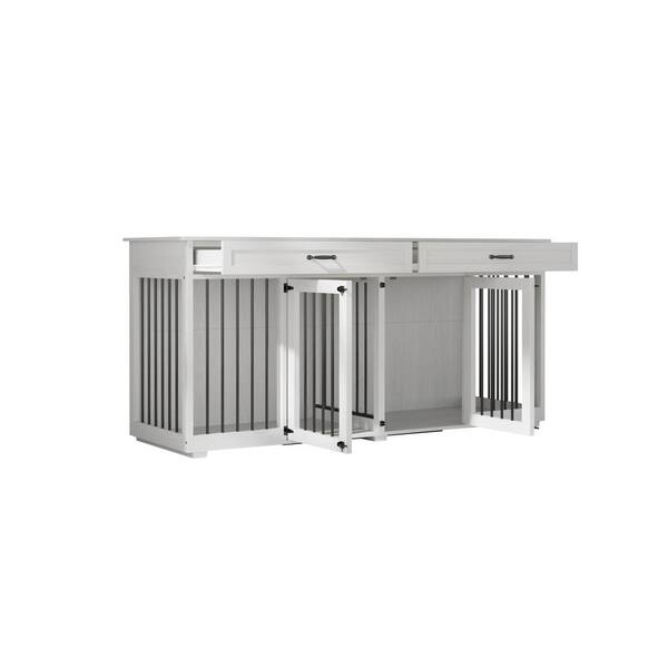 WIAWG Elevated Dog Feeding Station with Storage and 2 Stainless