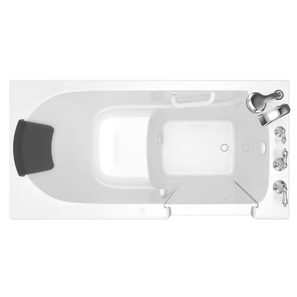 60'' White Fiberglass Walk-In Air Bathtub with Jets