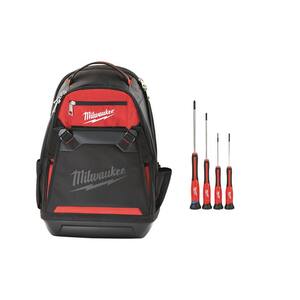 Jobsite Backpack and Precision Screwdriver Set (4-Piece)