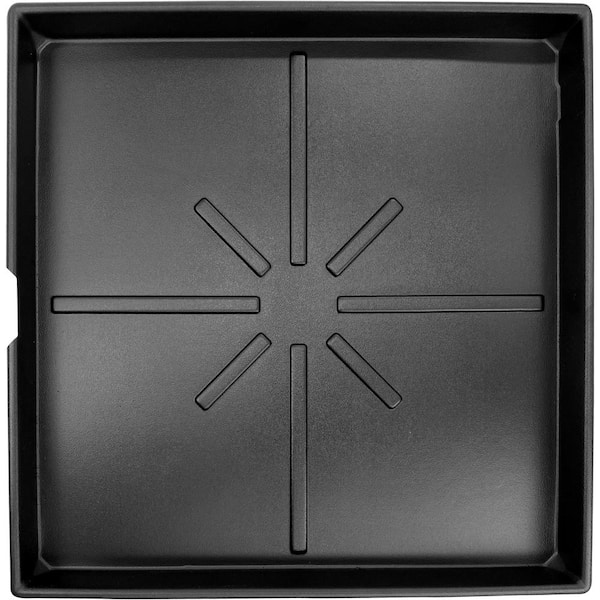 AMERICAN BUILT PRO 36 in. x 36 in. Heavy Duty Plastic HVAC Condensate Drain Pan with Drain Hose Adapter