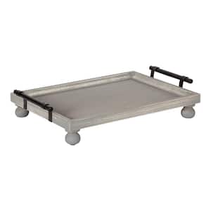 Bruillet 16 in. x 12 in. Gray Rectangle Decorative Tray