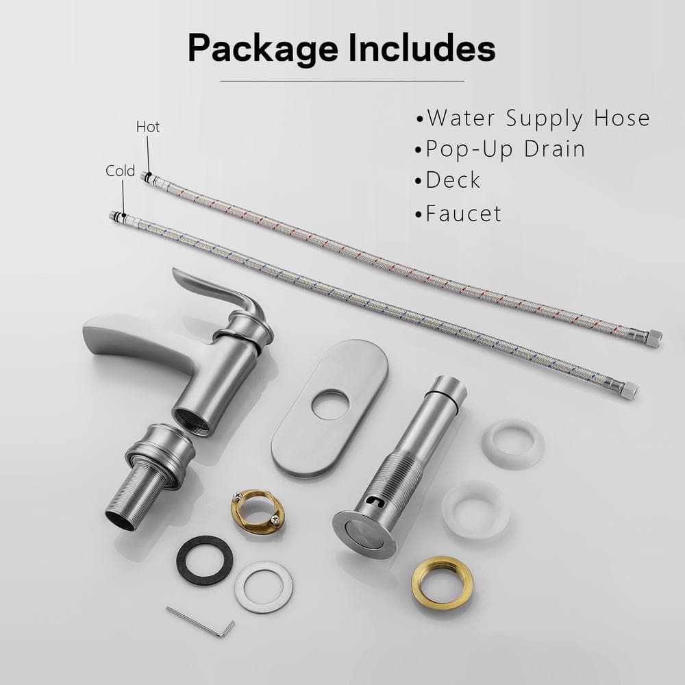 Brushed Nickel Single Handle Waterfall Bathroom Faucet