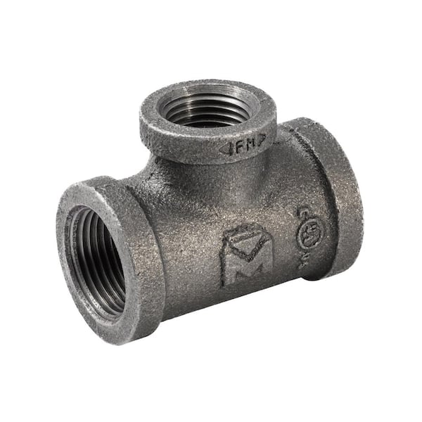 Southland 3/4 in. x 3/4 in. x 1/2 in. Black Malleable Iron FIP x FIP x FIP Reducing Tee Fitting