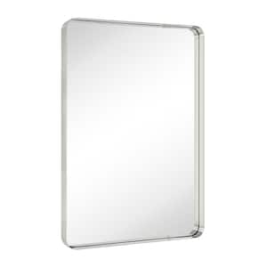 Arthers 30 in. W x 40 in. H Rectangular Stainless Steel Framed Wall Mounted Bathroom Vanity Mirror in Brushed Nickel
