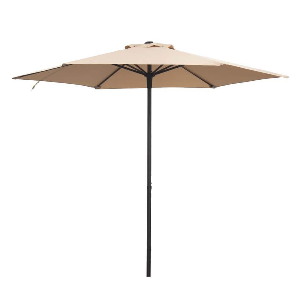 7.5 ft. Aluminum Market Patio Umbrella in Beige Mink