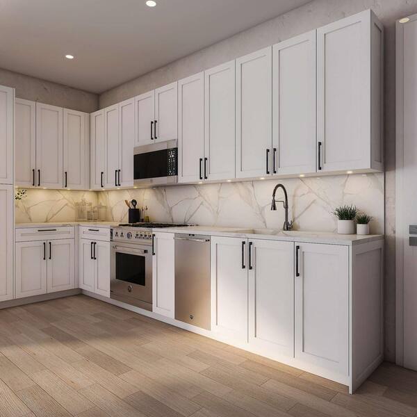 Cambridge Everest 21 in. W x 12 in. D x 30 in. H Ready to Assemble Shaker Wall Kitchen Cabinet in White