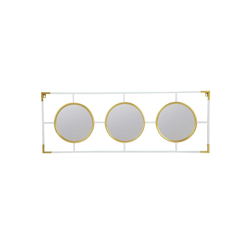 New 43.30 in. W x 15.70 in. H Hannes Convex Mirror Wall Decor Framed with I