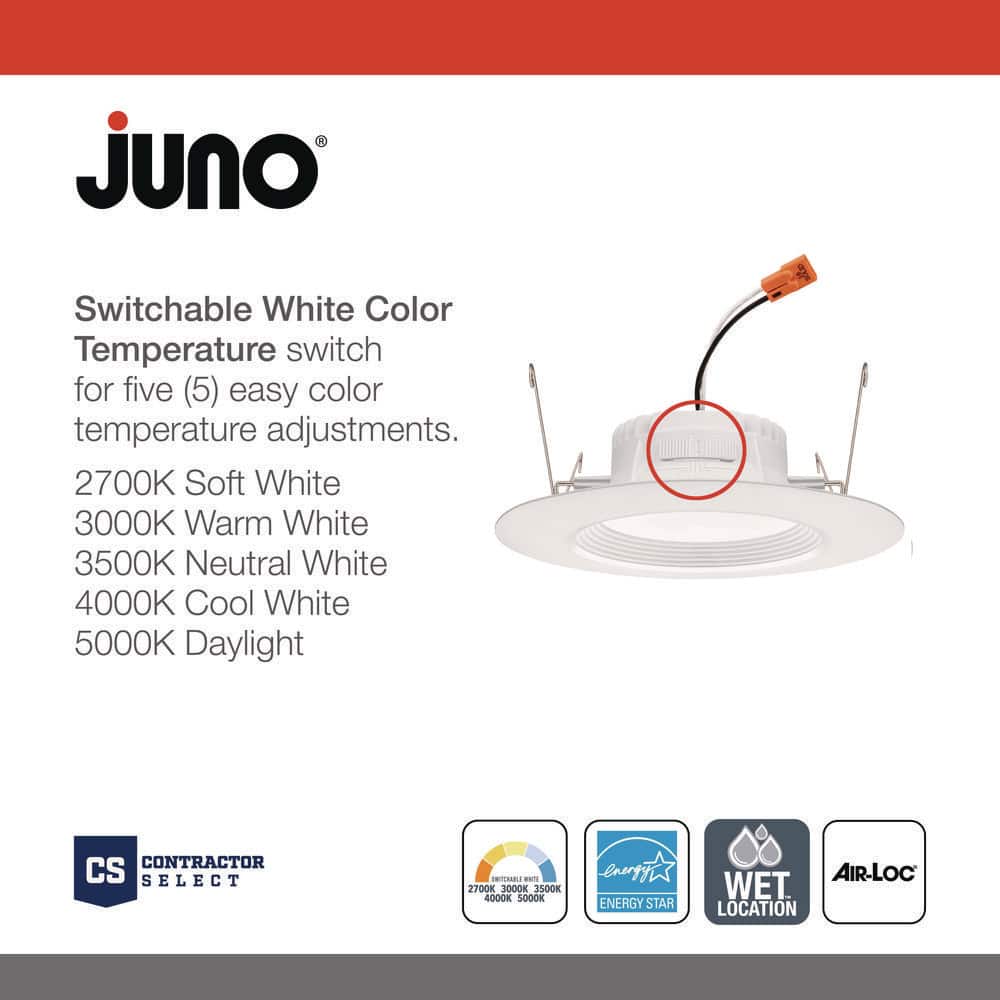 White 5/6-Inch LED Recessed Downlight Trim Kit, 6-Pack