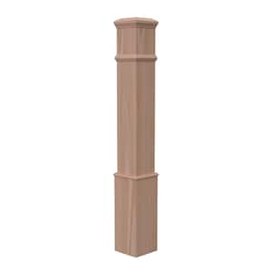 56 in. x 7-1/2 in. Red Oak Plain Box Newel Post