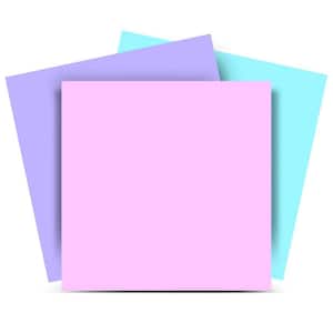 Yellow, Blue, Light Green, Pink and Purple C61 8 in. x 8 in. Vinyl Peel and Stick Tile (24 Tiles, 10.67 sq. ft. Pack)
