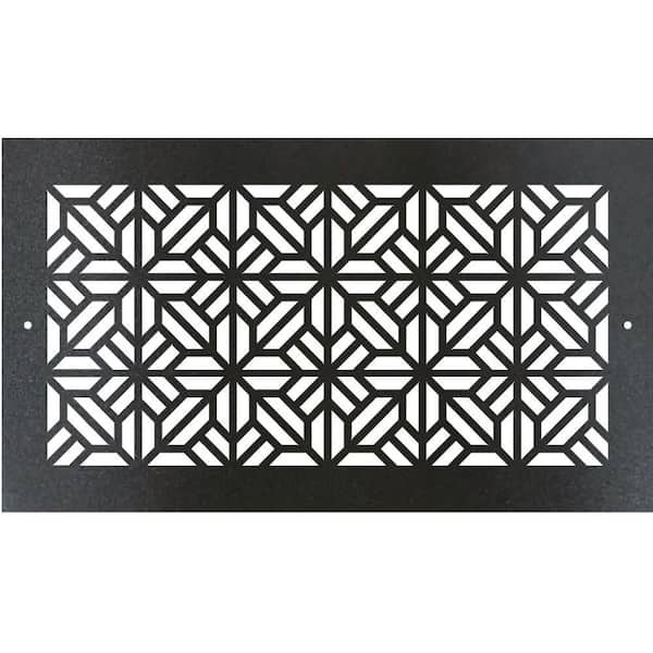STELLAR Metal Screw-In Floor Register. Duct Opening 4x12 (Overall 6x14) - Spring Tile Design
