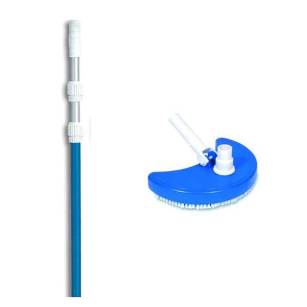 Swimline Hydrotools Weighted Swimming Pool Spa Vacuum Head with 5 ft. to 15 ft. Telescopic Pole