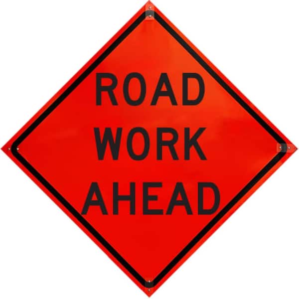 36 in. Roll Up Sign-Road Work Ahead