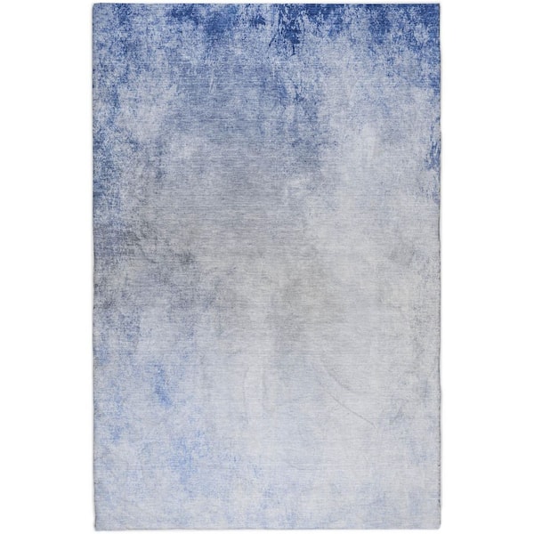 Dream Shag Premium Machine Washable Abstract ADS601 Blue 10 ft. x 14 ft. Area Rug