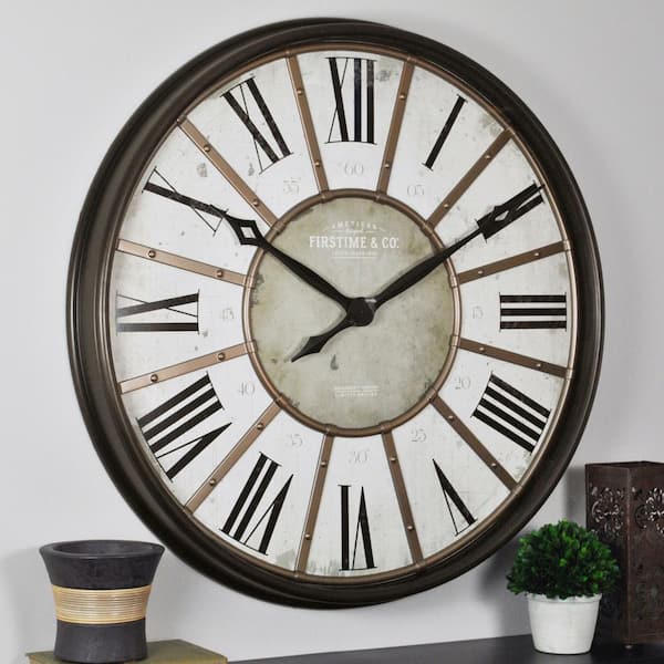 FirsTime & Co. 29 in. Roman Oil Rubbed Bronze Wall Clock