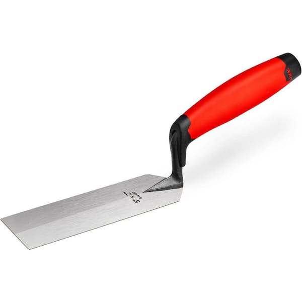 5 x 2 Margin Trowel with Soft Handle High Carbon Steel One-Piece Forging for Spreading Mortar and Trimming Corners