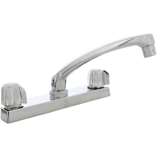 AquaPlumb Two Handle Standard Kitchen Faucet in Heavy-Pattern Chrome-Plate