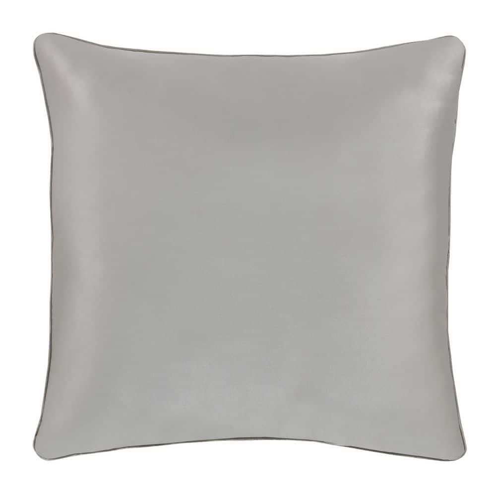 Silver Embroidered 16" Square Decorative Throw Pillow