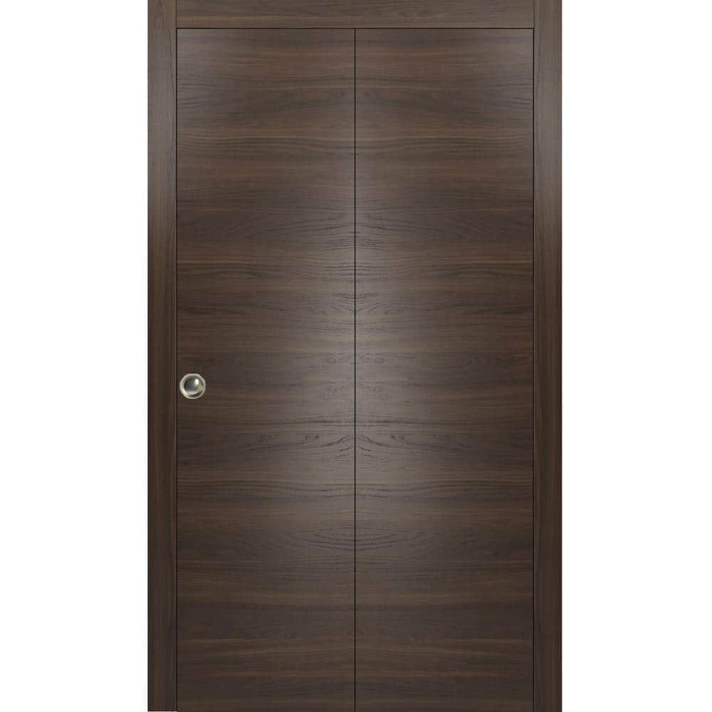 Sartodoors 0010 48 In. X 80 In. Flush Solid Wood Chocolate Ash Finished ...