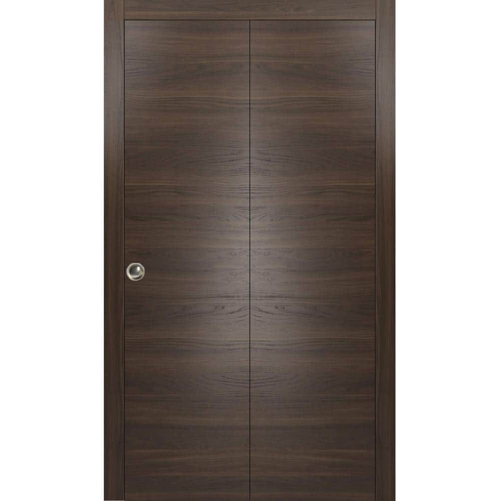 Assemble Required 0010 64 in. x 96 in. Flush Wood Solid Core Brown Finished Wood Bifold Door with Hardware price history on PriceWatchPro