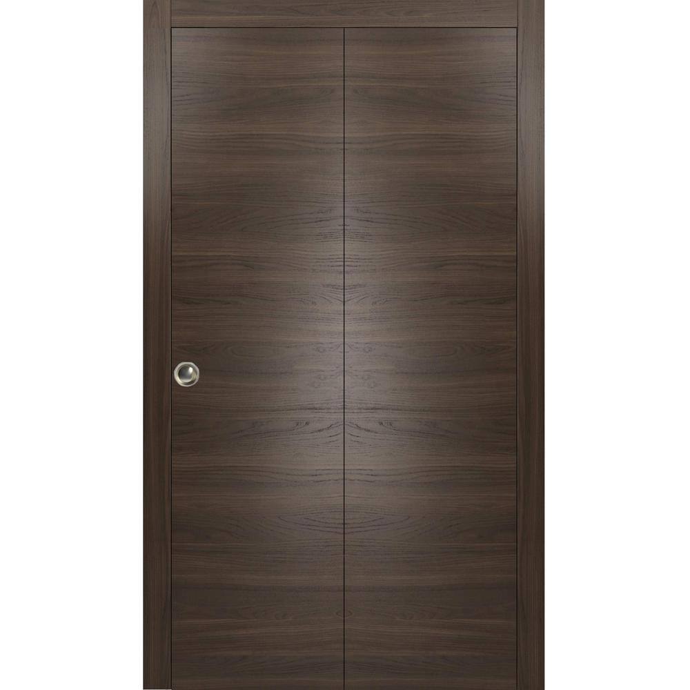 Assemble Required 0010 84 in. x 96 in. Flush Wood Solid Core Brown Finished Wood Bifold Door with Hardware price history on PriceWatchPro