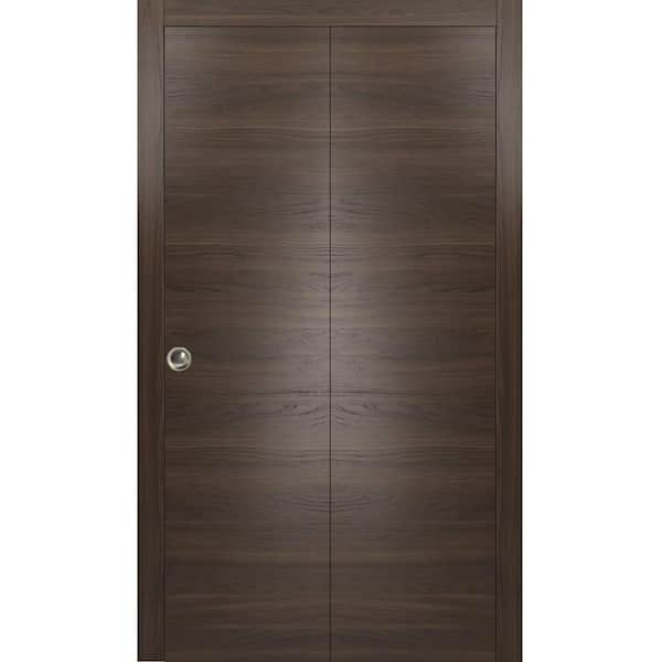 Sartodoors 0010 84 In. X 96 In. Flush Solid Wood Chocolate Ash Finished ...