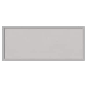Hera Chrome Framed Grey Corkboard 31 in. x 13 in Bulletin Board Memo Board