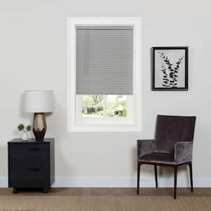 Hampton Bay Gray Cordless Room Darkening Vinyl Mini Blinds with 1