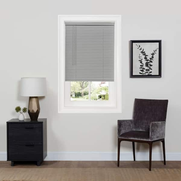 ACHIM GII Deluxe Sundown Grey Cordless Room Darkening Vinyl Mini Blind with 1 in. Slats 34 in. W x 64 in. L