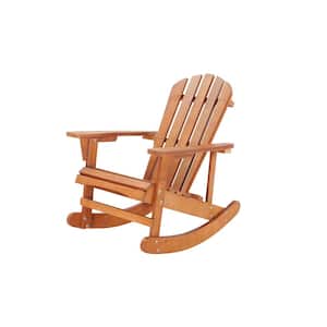 Walnut Adirondack Rocking Chair Solid Wood Chairs Finish Outdoor Furniture for Patio