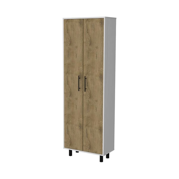 23.62 in. W x 11.81 in. D x 71.10 in. H Multicolor Wood Freestanding Linen Cabinet with 5-Shelves in Multicolor
