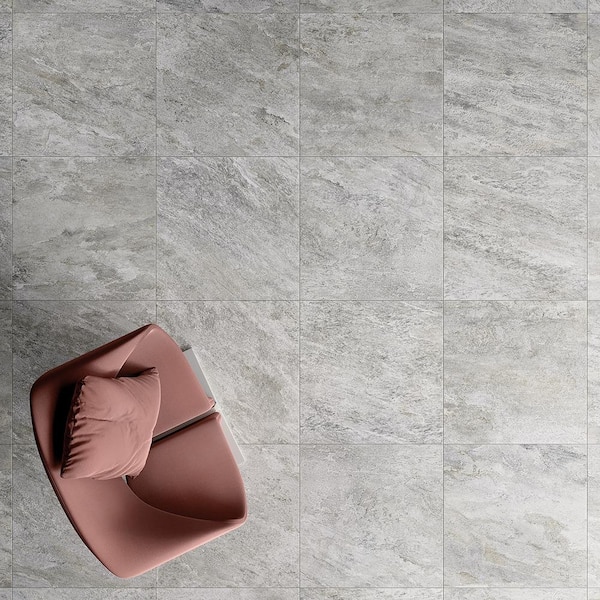 Italian Quarzia Porcelain 6 in. x 6 in. x 9mm Flooring and Wall Tile Gray Sample