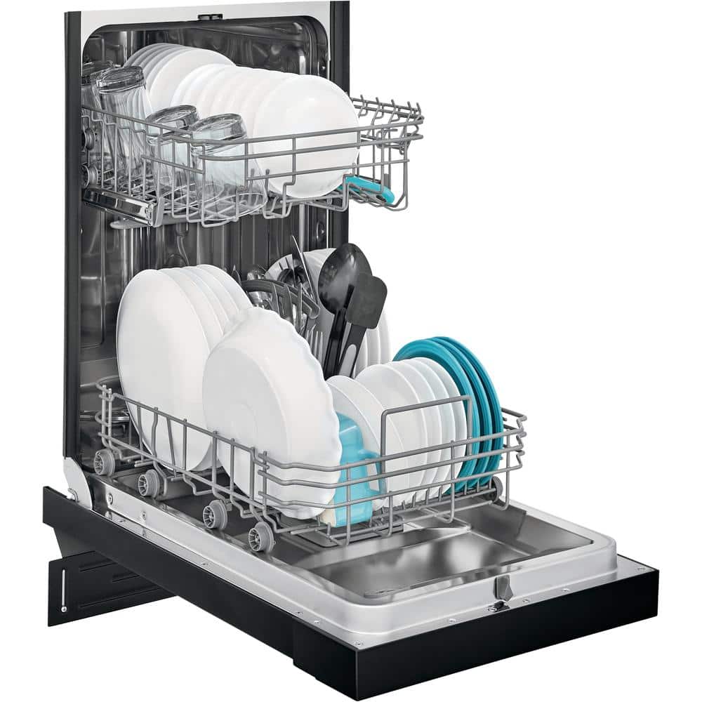 18-inch Black Built-in Dishwasher with Stainless Steel Tub