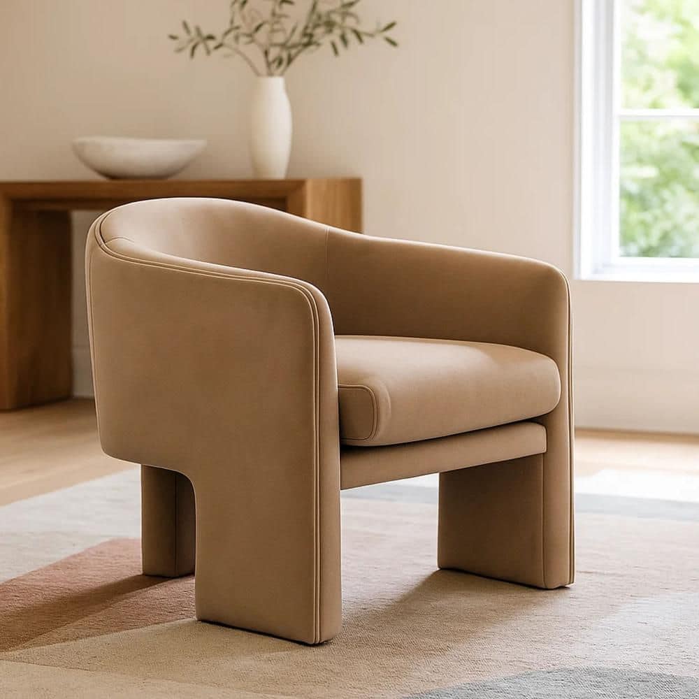 Lery Camel Brown Fabric Arm Chair price history on PriceWatchPro