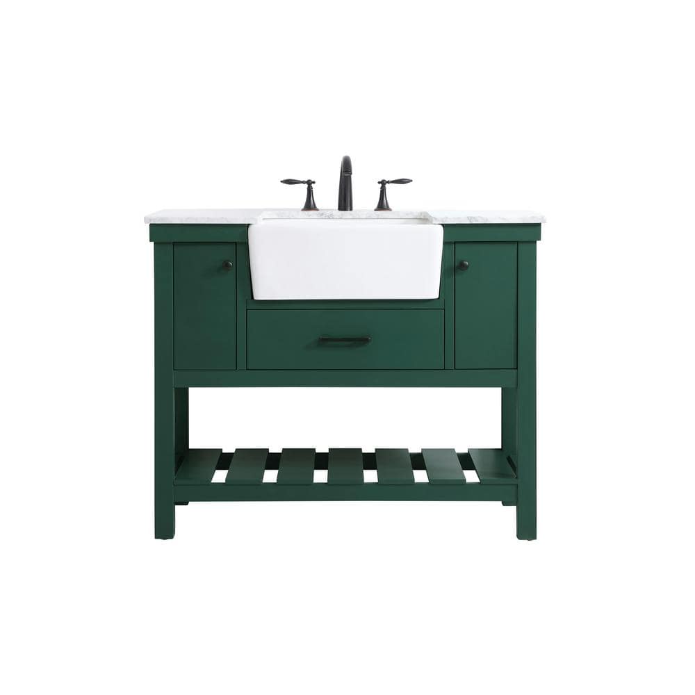 Simply Living 42 in. W x 22 in. D x 34.125 in. H Bath Vanity in Green with 