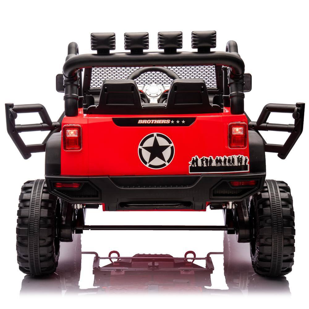 Red 24V Electric Ride-On SUV with Remote Control and LED Lights