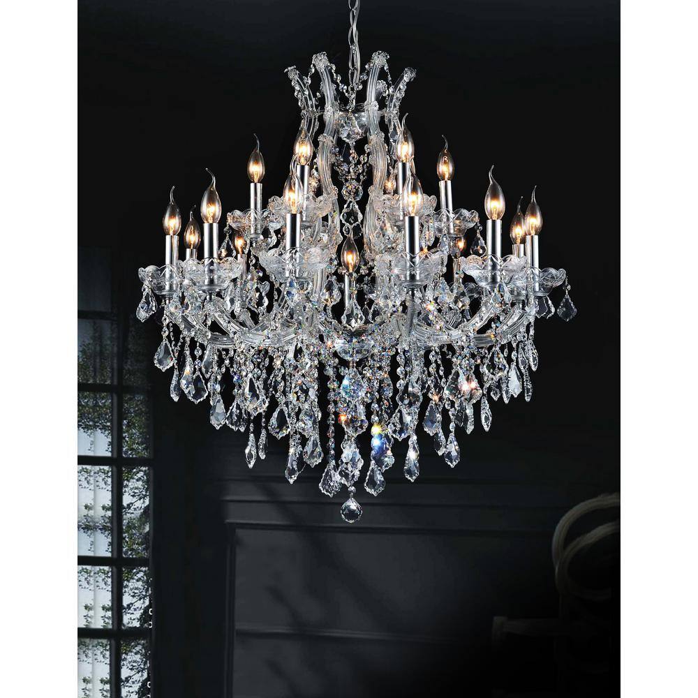 Maria Theresa 19-Light Chrome Crystal Chandelier