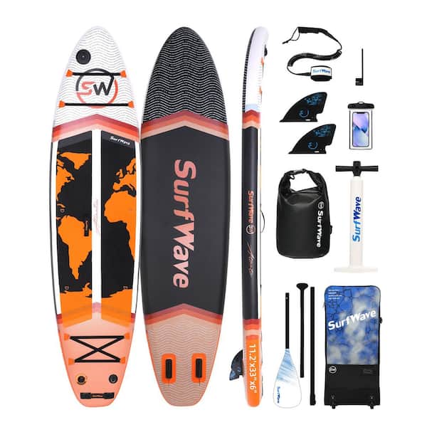 132 in. Inflatable Paddle Board, ISUP for Adults with Free Premium SUP Accessories and Backpack, Non-Slip Deck