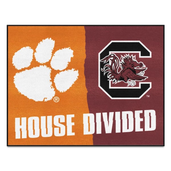 FANMATS NCAA Clemson/South Carolina House Divided 3 ft. x 4 ft. Area ...